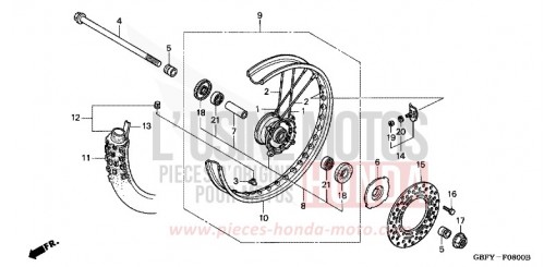 FRONT WHEEL CR80RBY de 2000